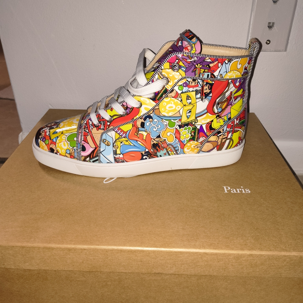 Christian Louboutin Very  RARE Multicolor Graphic Sneakers